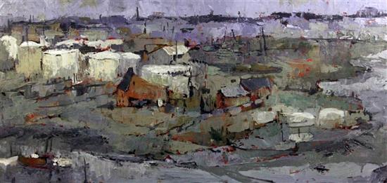V. Jones Urban landscape 17.5 x 35.5in.